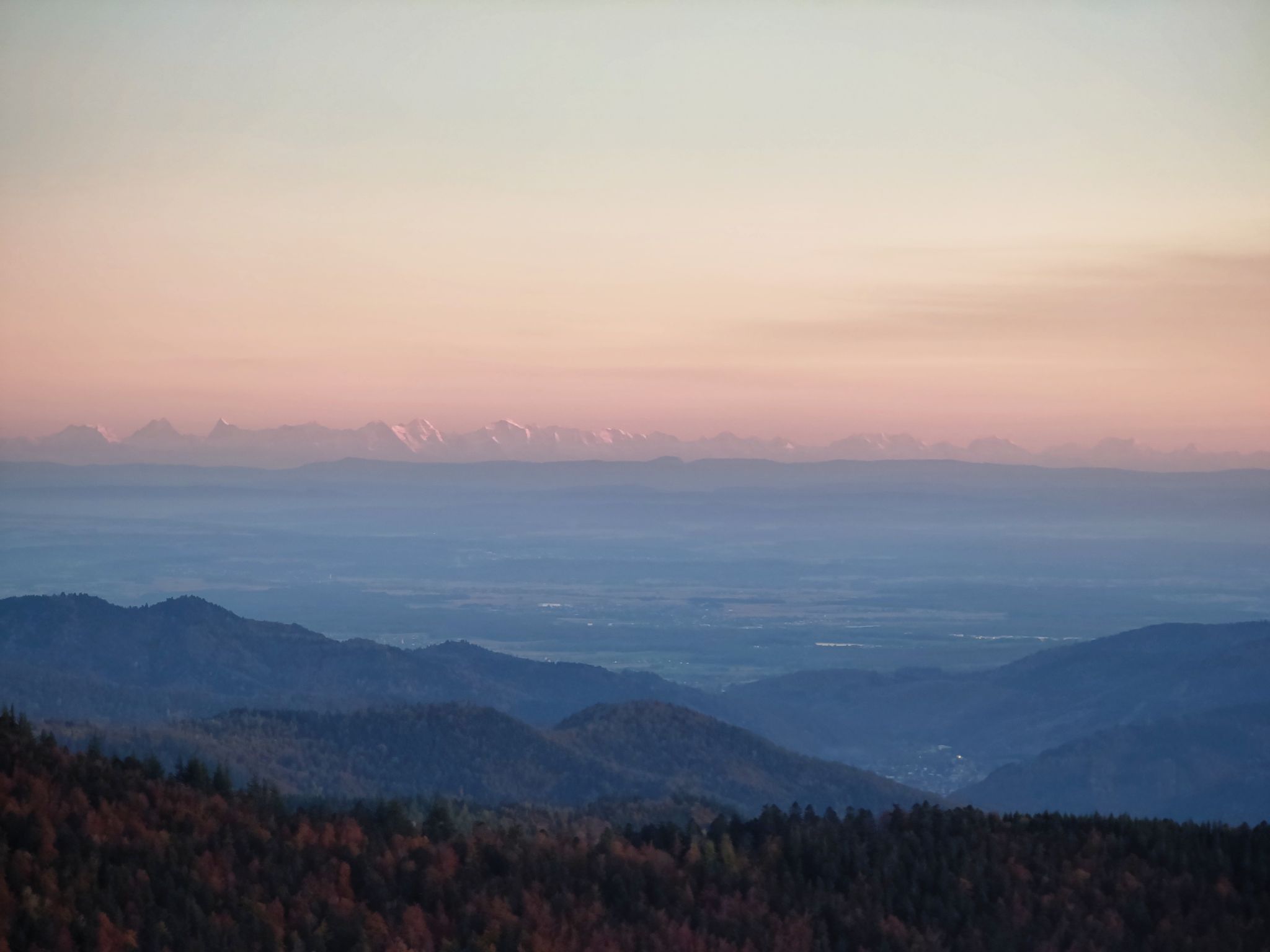 Blick vom Coll.de Markstein ins Rheintal